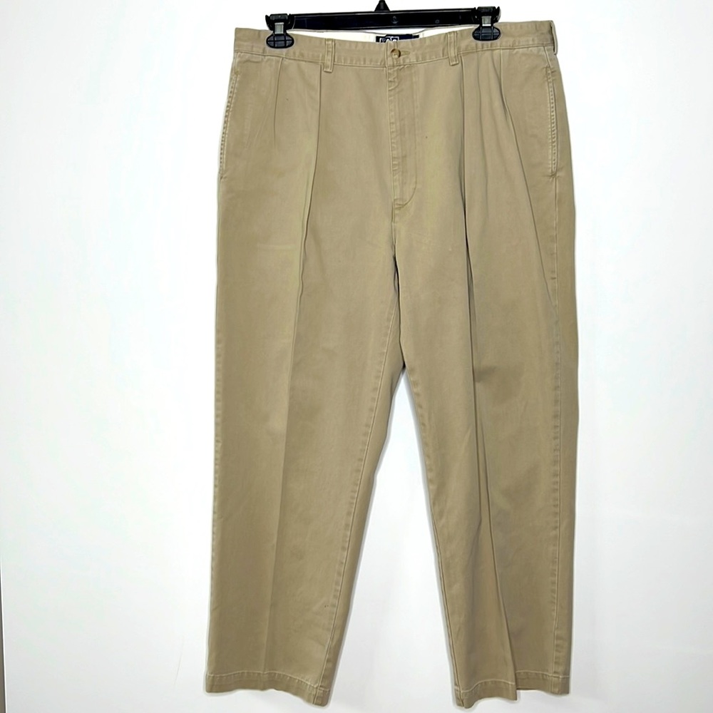 POLO Ralph Lauren Classic Fit Mens Khaki Pleat Front Chino Pants SZ 40x30